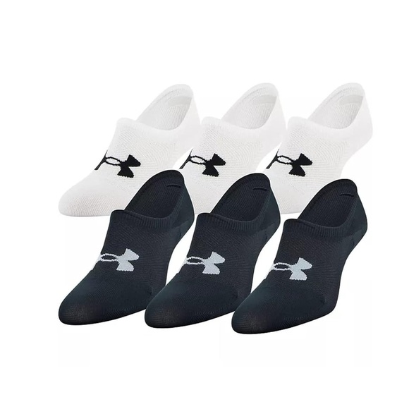 Under Armour Women No Show Liner Training Sports Socks 6 pairs black white - Picture 1 of 7